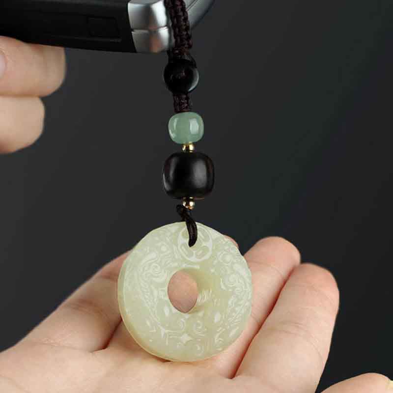 Buddha Stones PiXiu Jade Peace Buckle Abbondanza Ricchezza Portachiavi - Image 4