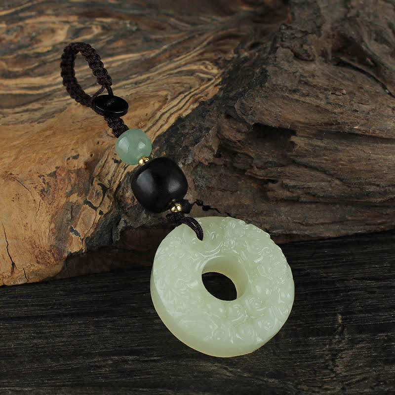 Buddha Stones PiXiu Jade Peace Buckle Abbondanza Ricchezza Portachiavi - Image 5