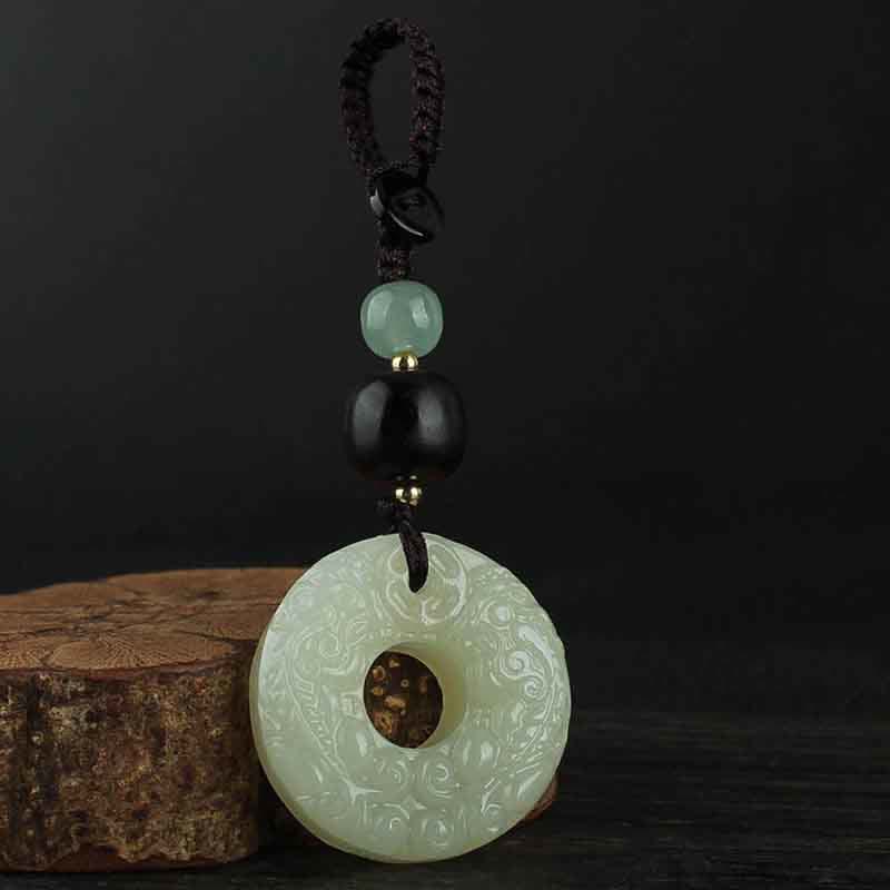 Buddha Stones PiXiu Jade Peace Buckle Abbondanza Ricchezza Portachiavi - Image 9