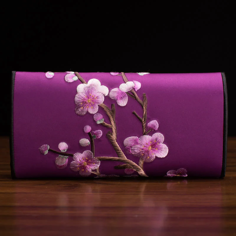 Buddha Stones Plum Bossom Su Ricamo Viaggio Shopping Borsa Lunga Borsa a Mano - Image 8
