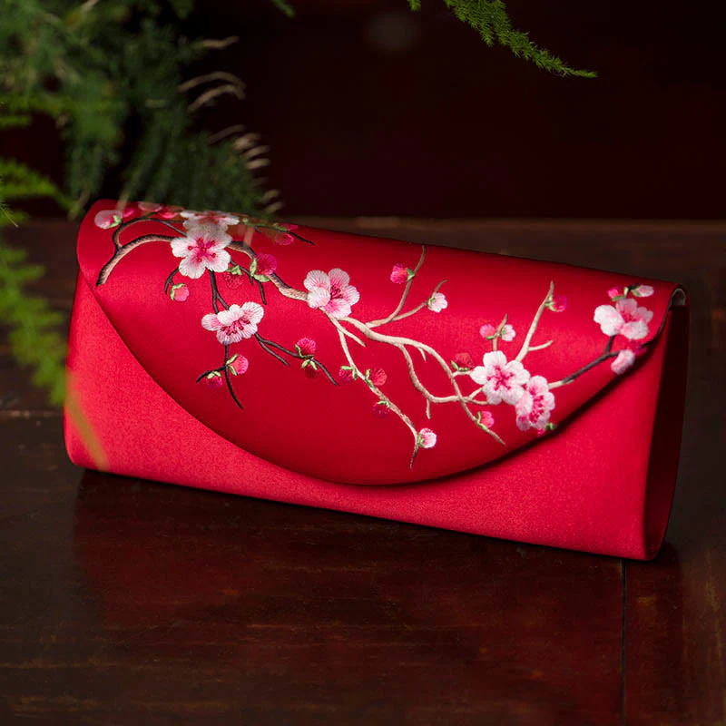 Buddha Stones Plum Bossom Tulipano Su Ricamo Borsa da sposa Borsa a tracolla Borsa a mano - Image 10