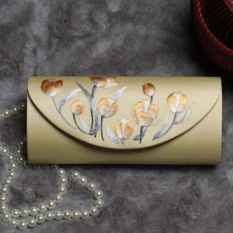 Buddha Stones Plum Bossom Tulipano Su Ricamo Borsa da sposa Borsa a tracolla Borsa a mano - Image 17