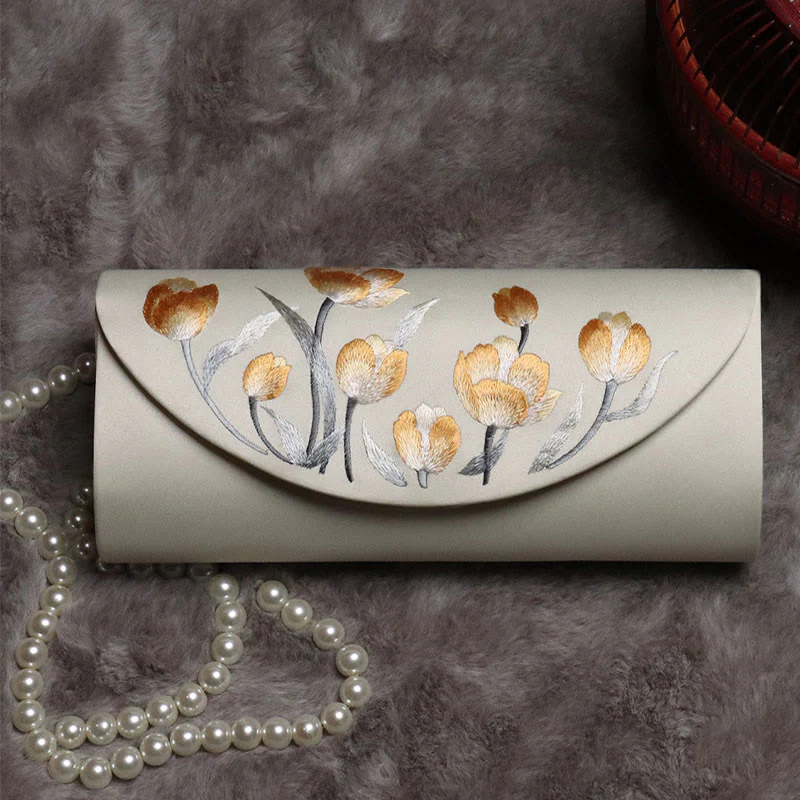 Buddha Stones Plum Bossom Tulipano Su Ricamo Borsa da sposa Borsa a tracolla Borsa a mano - Image 18