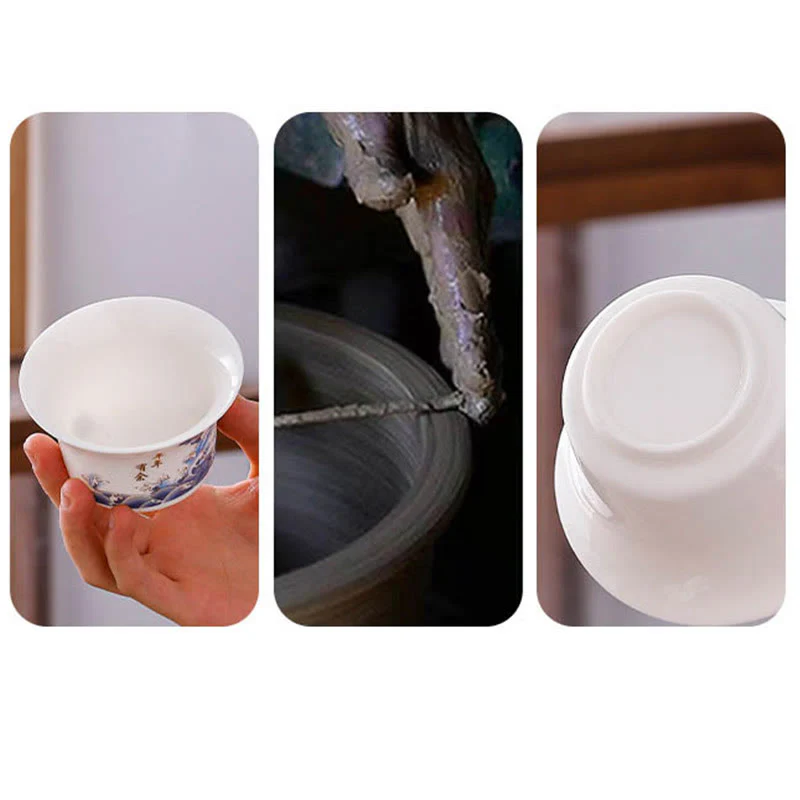 Buddha Stones porcellana bianca paesaggio di montagna campagna ceramica gaiwan tazza da tè kung fu tazza da tè e piattino con coperchio - Image 17
