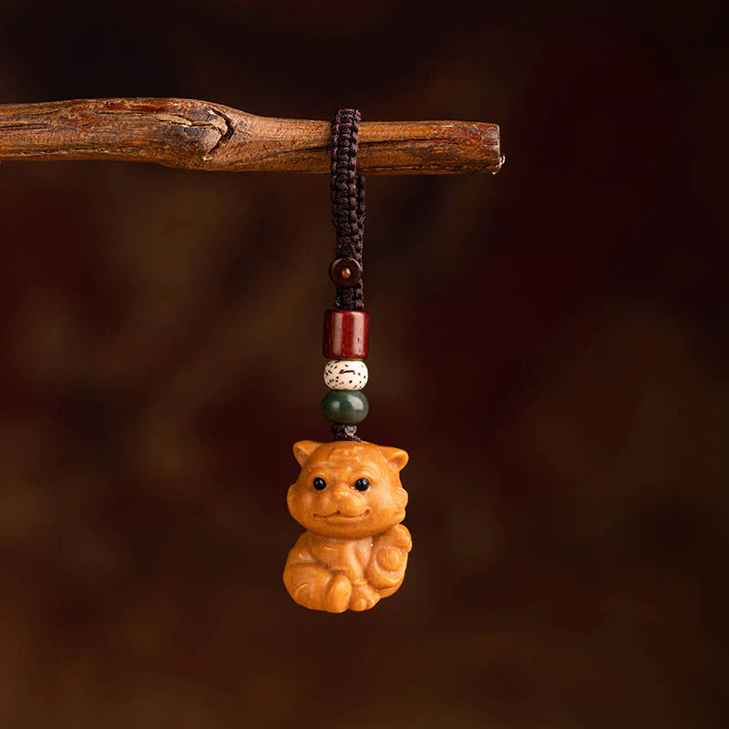 Buddha Stones Portachiavi con benedizione dei semi di Bodhi della stella e della luna del sandalo rosso dell'anno del cavallo - Image 14