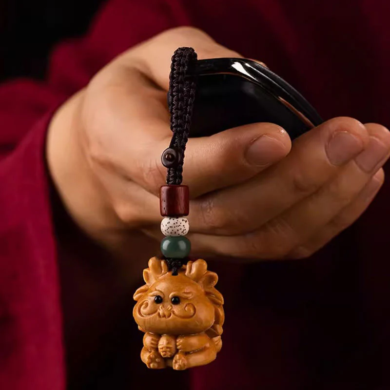 Buddha Stones Portachiavi con benedizione dei semi di Bodhi della stella e della luna del sandalo rosso dell'anno del cavallo - Image 24