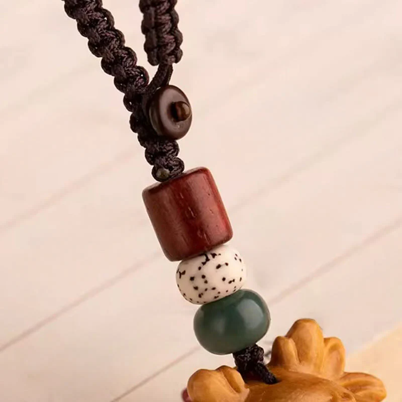 Buddha Stones Portachiavi con benedizione dei semi di Bodhi della stella e della luna del sandalo rosso dell'anno del cavallo - Image 28