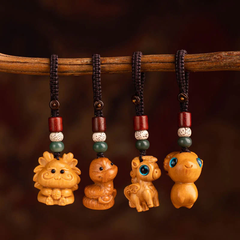 Buddha Stones Portachiavi con benedizione dei semi di Bodhi della stella e della luna del sandalo rosso dell'anno del cavallo - Image 53