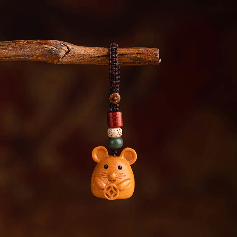 Buddha Stones Portachiavi con benedizione dei semi di Bodhi della stella e della luna del sandalo rosso dell'anno del cavallo - Image 9