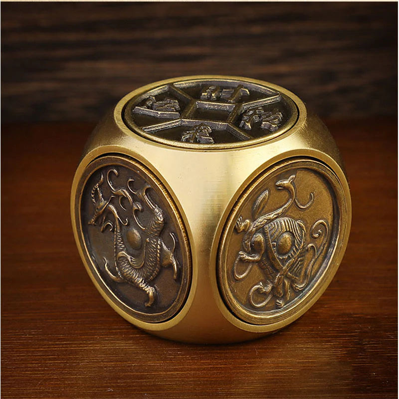 Buddha Stones Quattro Bestie Feng Shui Yin Yang Bagua Moneta di rame Armonia Decorazione girevole - Image 3