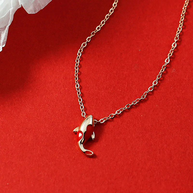 Buddha Stones Rame Koi Pesce Ricchezza Collana Pendente Corda Rossa Bracciale Orecchini Set - Image 11