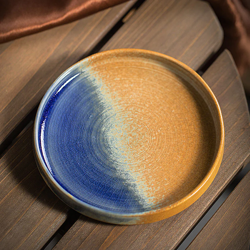 Buddha Stones Retro a strisce Kiln Change Tazza da caffè in ceramica Tazza da tè in ceramica grezza con piattino 250 ml - Image 11
