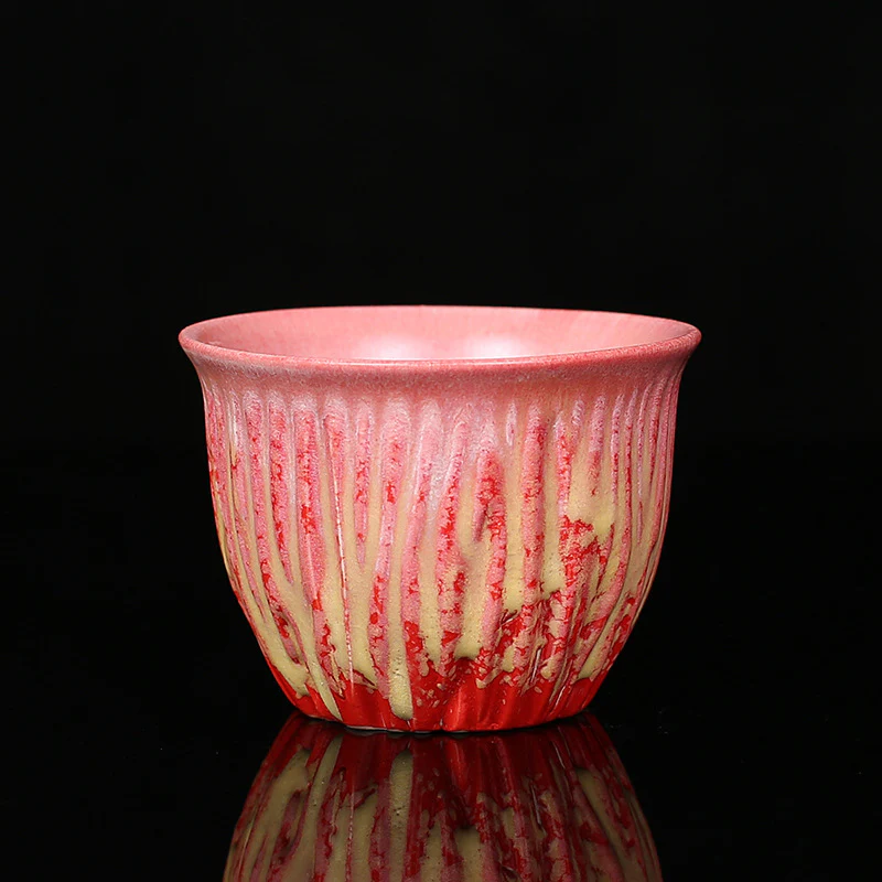 Buddha Stones Retro Blu Rosso Gradiente Loto Motivo Forno Cambia Tazza da Tè in Ceramica Kung Fu Tazza da Tè Ciotola - Image 13