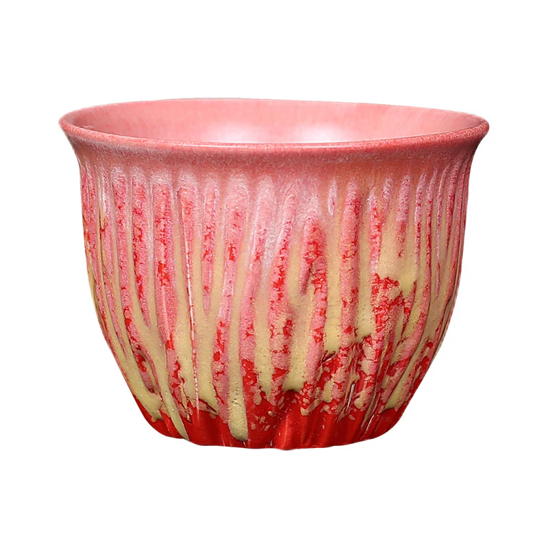 Buddha Stones Retro Blu Rosso Gradiente Loto Motivo Forno Cambia Tazza da Tè in Ceramica Kung Fu Tazza da Tè Ciotola - Image 14