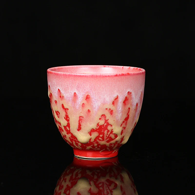 Buddha Stones Retro Blu Rosso Gradiente Loto Motivo Forno Cambia Tazza da Tè in Ceramica Kung Fu Tazza da Tè Ciotola - Image 16