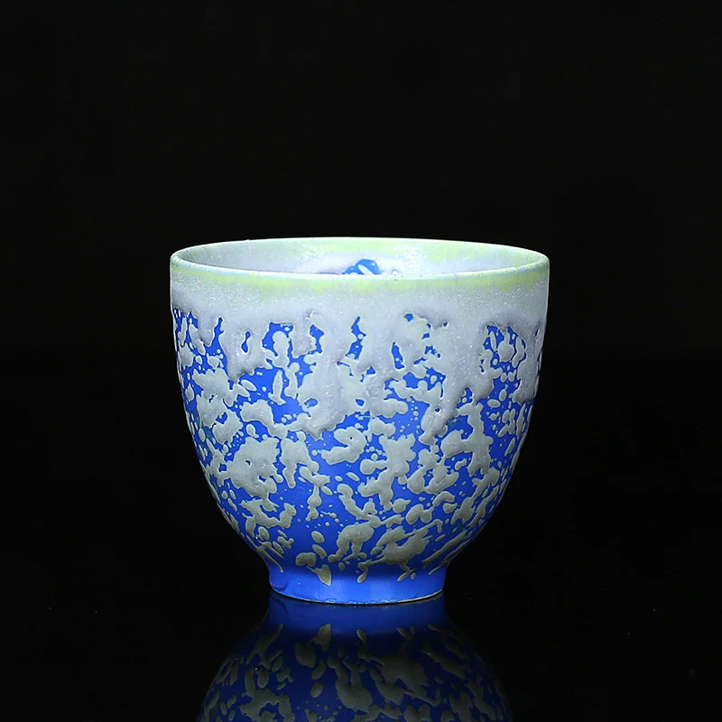Buddha Stones Retro Blu Rosso Gradiente Loto Motivo Forno Cambia Tazza da Tè in Ceramica Kung Fu Tazza da Tè Ciotola - Image 7