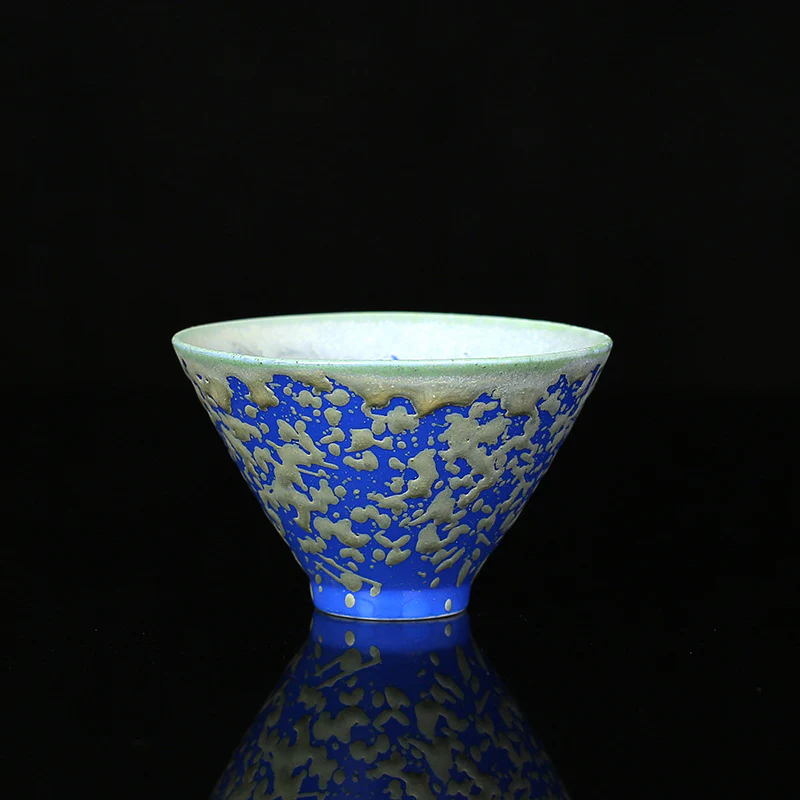 Buddha Stones Retro Blu Rosso Gradiente Loto Motivo Forno Cambia Tazza da Tè in Ceramica Kung Fu Tazza da Tè Ciotola - Image 8
