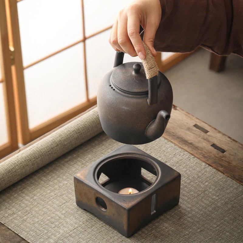 Buddha Stones Retro Brown Chinese Gongfu Tea Teiera in ceramica Kung Fu 700ml con base - Image 4