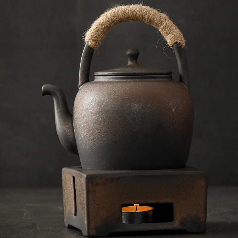 Buddha Stones Retro Brown Chinese Gongfu Tea Teiera in ceramica Kung Fu 700ml con base - Image 6