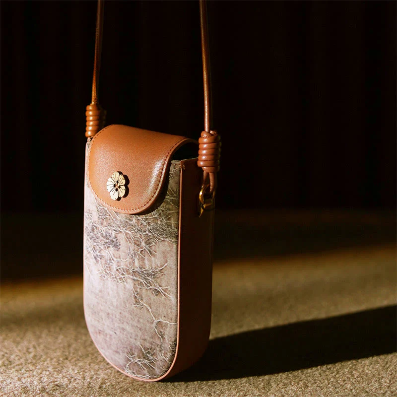 Buddha Stones Retro Fiore Farfalla Foglie Rami Canzone Broccato Borsa a Tracolla Hangbags - Image 9