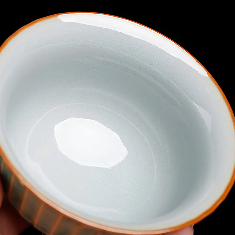 Buddha Stones Retro Glaze Kiln Change Ceramica Gaiwan Sancai Tazza da tè Kung Fu Tazza da tè e piattino con coperchio - Image 12
