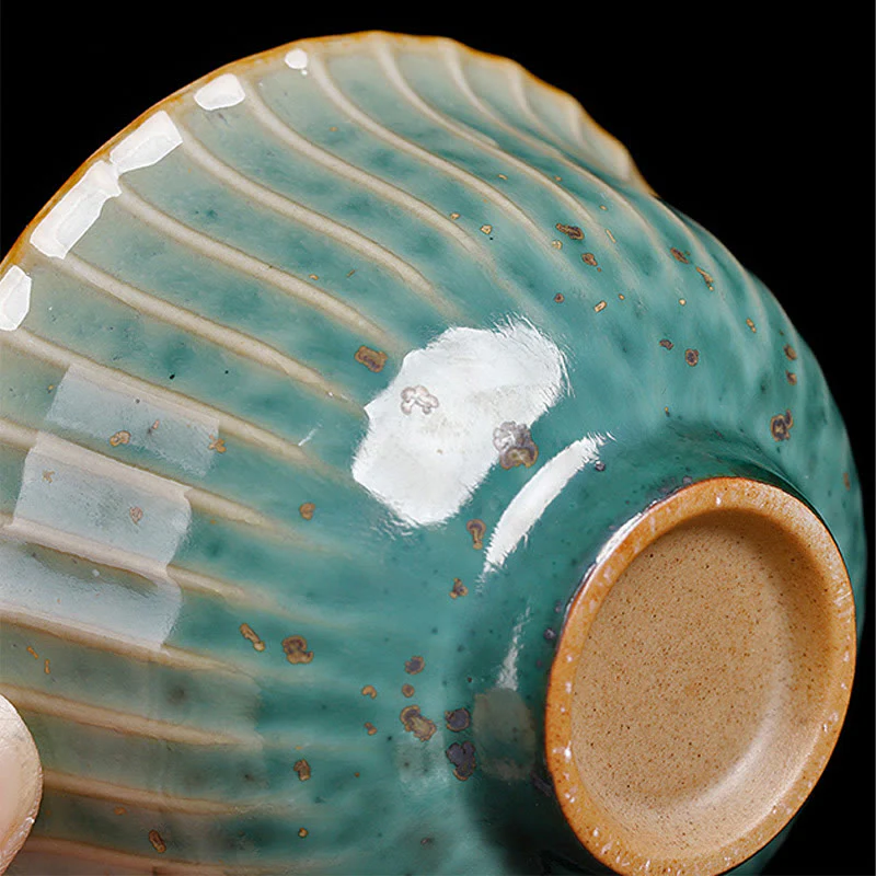 Buddha Stones Retro Glaze Kiln Change Ceramica Gaiwan Sancai Tazza da tè Kung Fu Tazza da tè e piattino con coperchio - Image 15