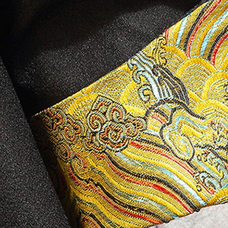 Buddha Stones Ricama Drago Fenice Casual Rana-bottoni Cotone Giacca Camicia Abbigliamento Uomo - Image 11