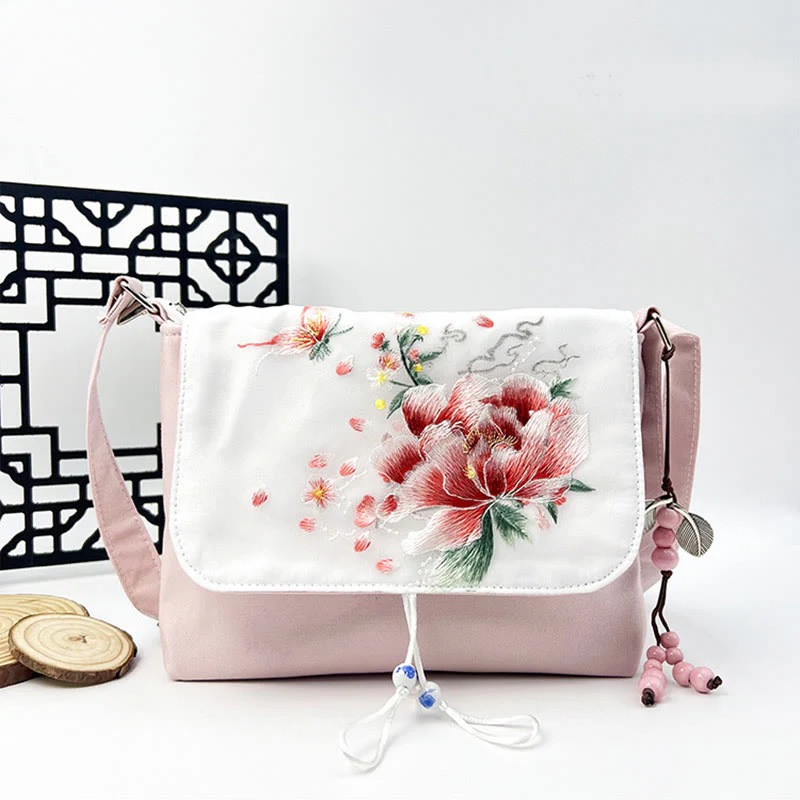 Buddha Stones Ricamato Camelia Epiphyllum Gardenia Sakura Fiori Borsa a Tracolla Borsa a Tracolla Borsa per Cellulare - Image 48