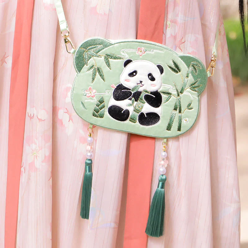 Buddha Stones Ricamo Panda Fortunato Gatto Shiba Inu Cervo Coniglio Volpe Fiore Animale Carino Borsa Hanfu Borsa A Tracolla Borsa A Tracolla