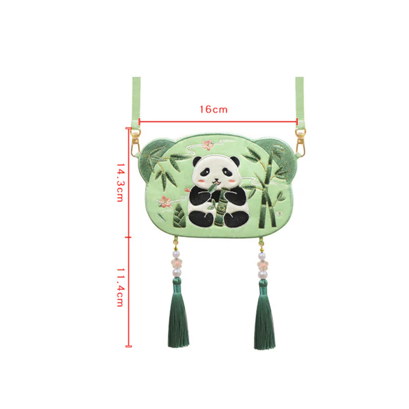 Buddha Stones Ricamo Panda Fortunato Gatto Shiba Inu Cervo Coniglio Volpe Fiore Animale Carino Borsa Hanfu Borsa A Tracolla Borsa A Tracolla - Image 13