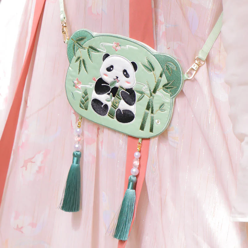 Buddha Stones Ricamo Panda Fortunato Gatto Shiba Inu Cervo Coniglio Volpe Fiore Animale Carino Borsa Hanfu Borsa A Tracolla Borsa A Tracolla - Image 9