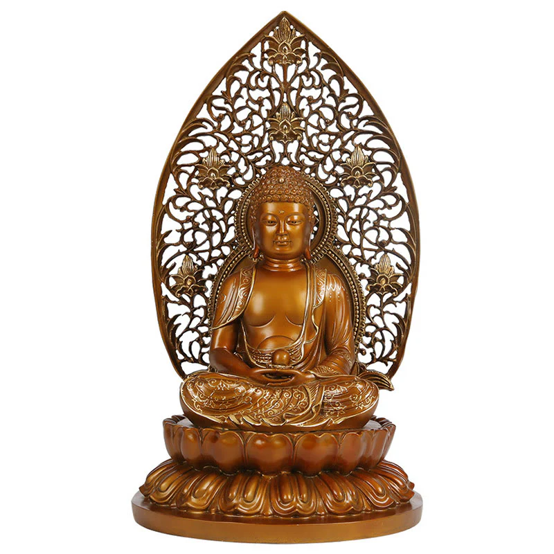 Buddha Stones Sakyamuni Amitabha Statua del Buddha della Medicina Statua di Rame della Serenità Decorazione per la Casa - Image 13