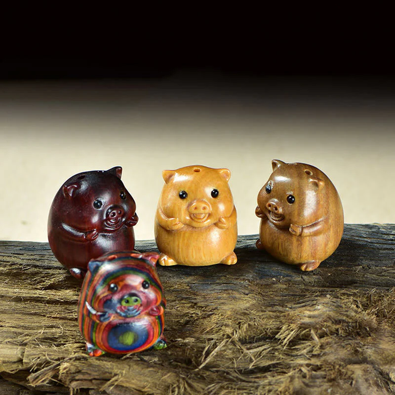Buddha Stones, Sandalo verde, Piccola foglia, Sandalo rosso, Carino maialino, Animali, Decorazione positiva