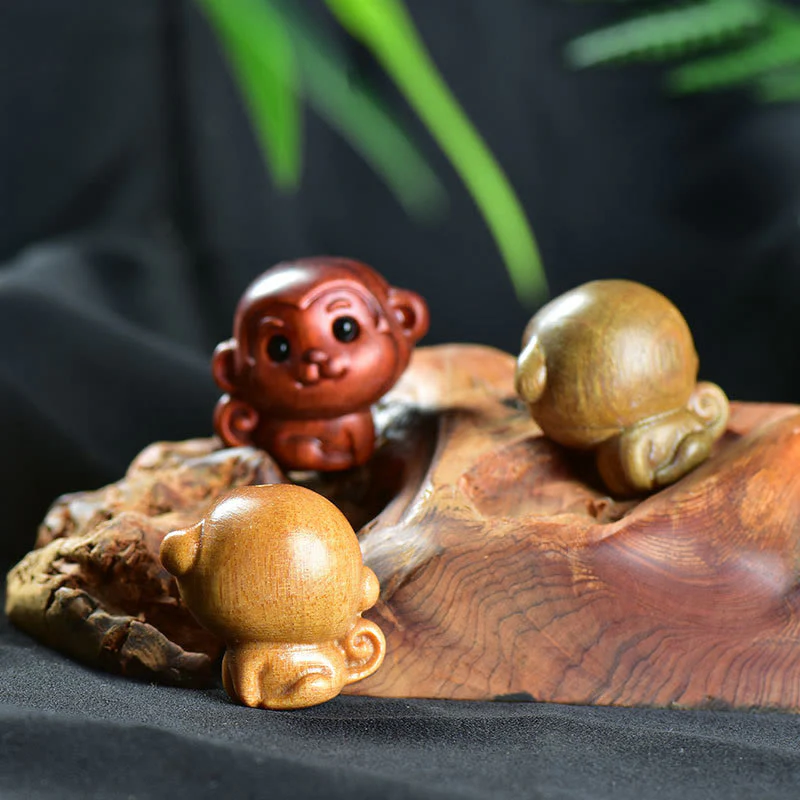 Buddha Stones, sandalo verde, piccola foglia, sandalo rosso, simpatici animali scimmia, decorazione della pace - Image 14