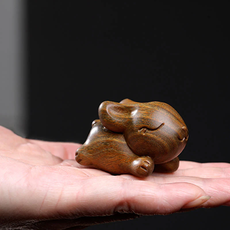 Buddha Stones Sandalo verde Piccolo Mini Coniglio carino Coniglietto Decorazioni di pace - Image 18