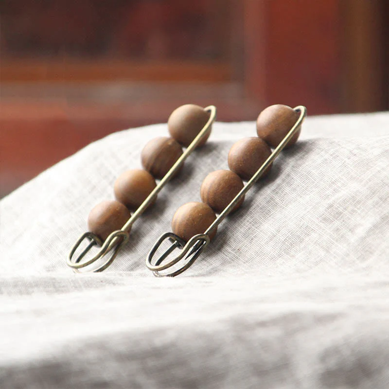 Buddha Stones Sandalo Vintage Agathis Alba Ebano Legno Peltogyne Perline Spilla Guarigione - Image 29