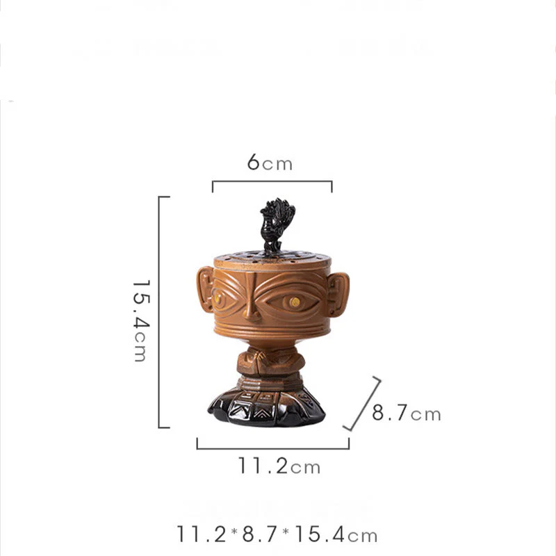 Buddha Stones Sanxingdui Bruciatore di incenso in ceramica curativo Decorazione da scrivania - Image 8