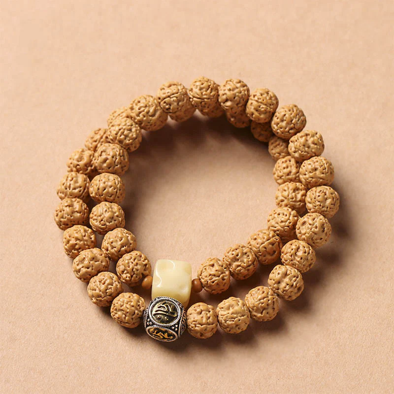 Buddha Stones Semi di Bodhi Perlina Dzi a tre occhi Ciondolo della mano del Buddha Bracciale della ricchezza - Image 24
