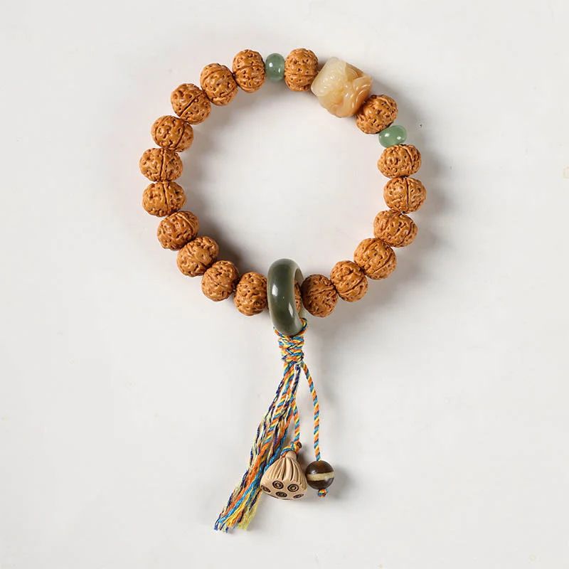 Buddha Stones Semi di Bodhi Perlina Dzi a tre occhi Ciondolo della mano del Buddha Bracciale della ricchezza - Image 25