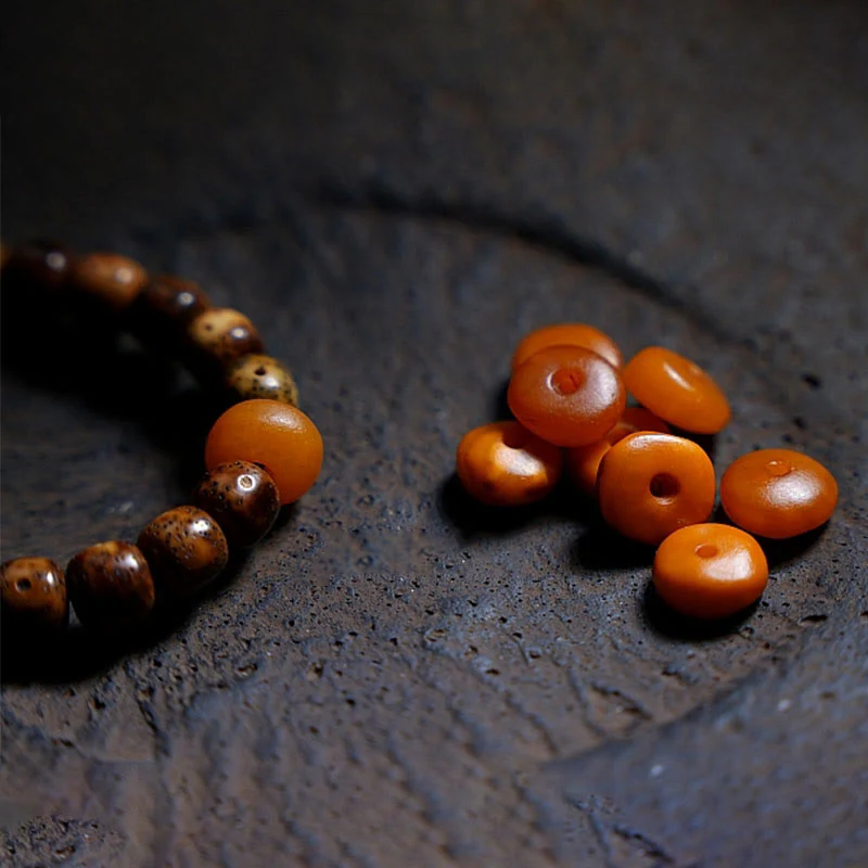Buddha Stones Semi di Bodhi Tibetano Ambra Perline Dzi Agata Zakiram Dea della Ricchezza Perline Bracciale Triplo Avvolgimento - Image 8