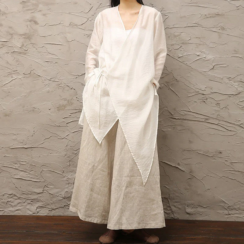 Buddha Stones Semplice Bianco Beige Modello Meditazione Spirituale Zen Pratica Yoga Abbigliamento Donna Abbigliamento - Image 11