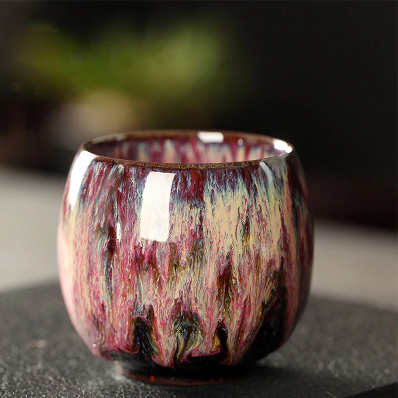 Buddha Stones Semplice multicolore Forno Cambiamento Cinese Jianzhan Tazza da tè in ceramica Kung Fu Tazza da tè 110ml - Image 4