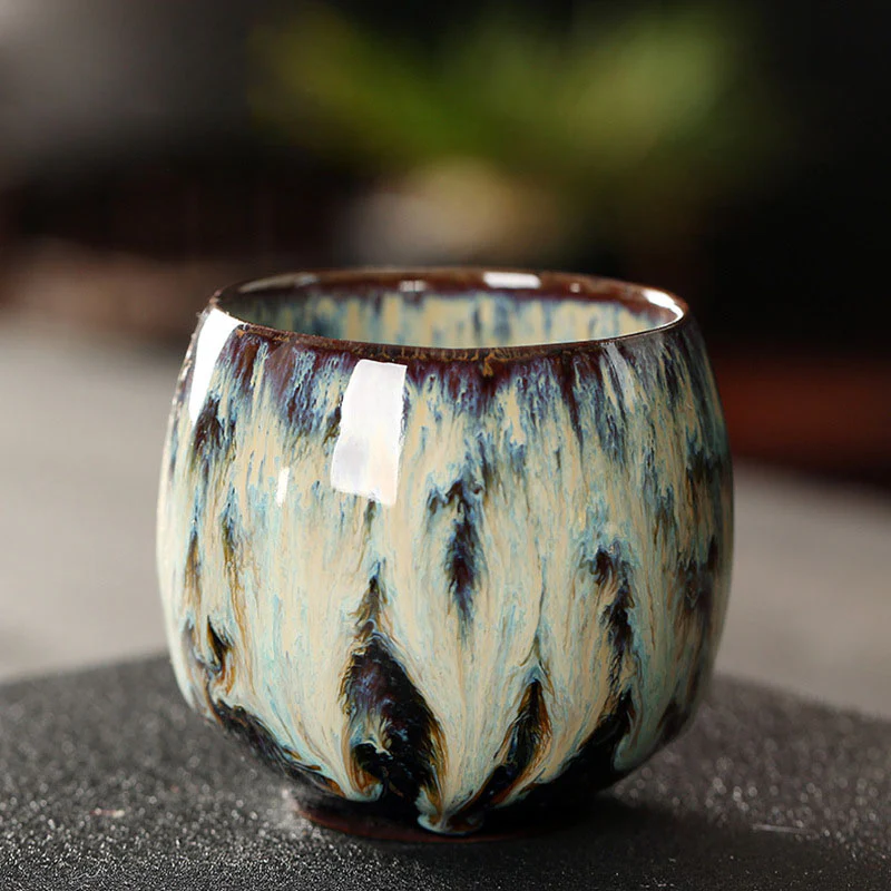 Buddha Stones Semplice multicolore Forno Cambiamento Cinese Jianzhan Tazza da tè in ceramica Kung Fu Tazza da tè 110ml - Image 7