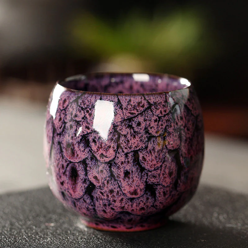 Buddha Stones Semplice multicolore Forno Cambiamento Cinese Jianzhan Tazza da tè in ceramica Kung Fu Tazza da tè 110ml - Image 8
