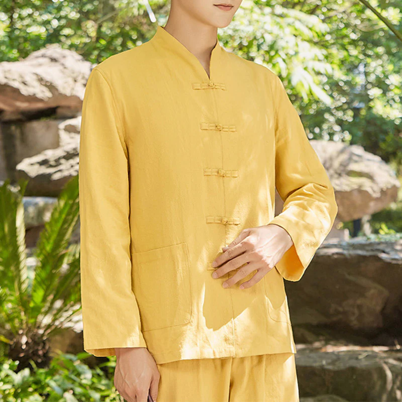 Buddha Stones Spirituale Zen Pratica Yoga Meditazione Preghiera Abbigliamento Cotone Lino Set Uomo - Image 10