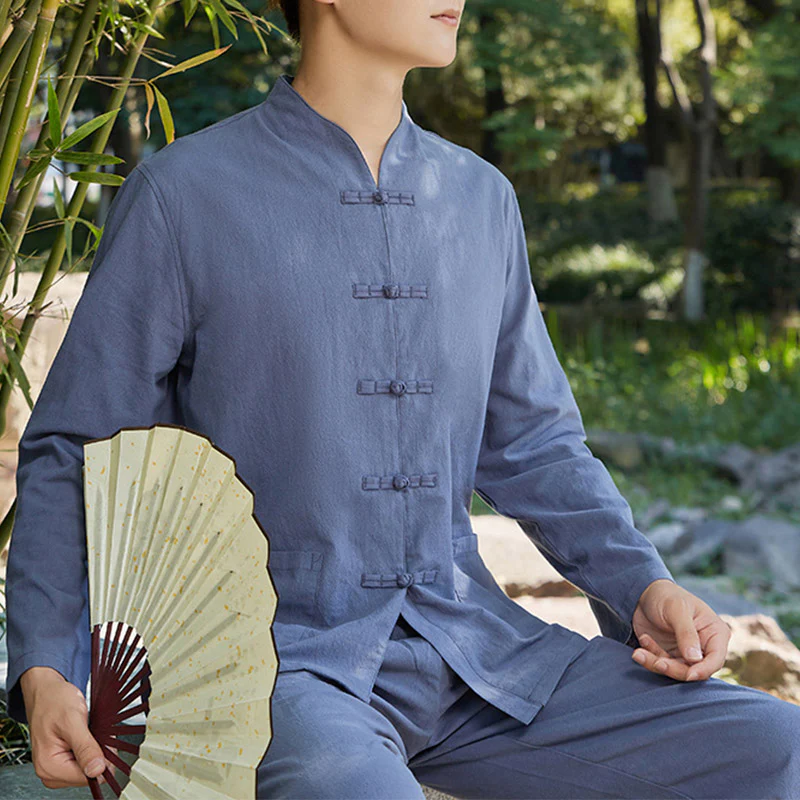 Buddha Stones Spirituale Zen Pratica Yoga Meditazione Preghiera Abbigliamento Cotone Lino Set Uomo - Image 4