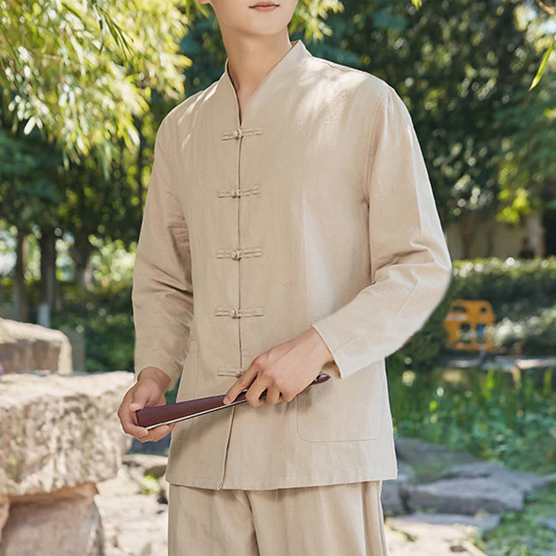 Buddha Stones Spirituale Zen Pratica Yoga Meditazione Preghiera Abbigliamento Cotone Lino Set Uomo - Image 6
