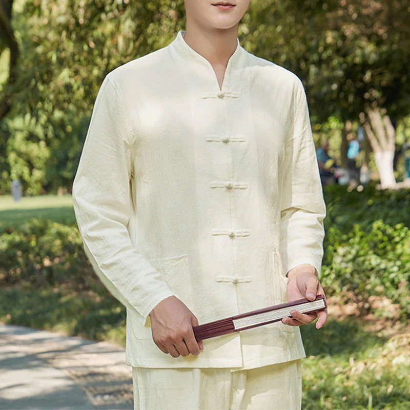 Buddha Stones Spirituale Zen Pratica Yoga Meditazione Preghiera Abbigliamento Cotone Lino Set Uomo - Image 8