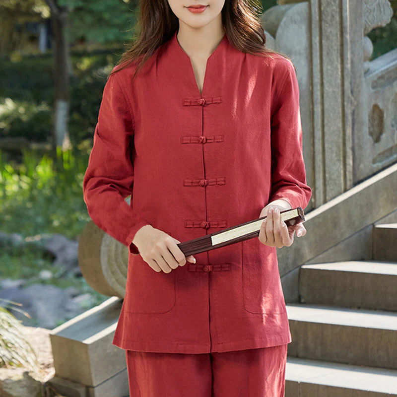 Buddha Stones Spirituale Zen Pratica Yoga Meditazione Preghiera Uniforme Cotone Lino Abbigliamento Donna Set - Image 12
