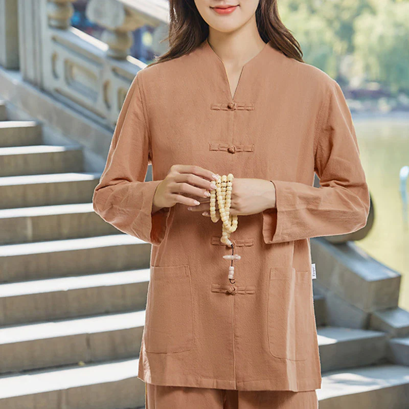 Buddha Stones Spirituale Zen Pratica Yoga Meditazione Preghiera Uniforme Cotone Lino Abbigliamento Donna Set - Image 14